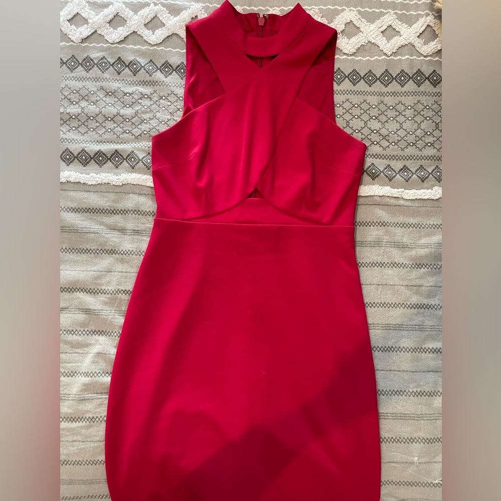 Red Guess cutout mini dress
